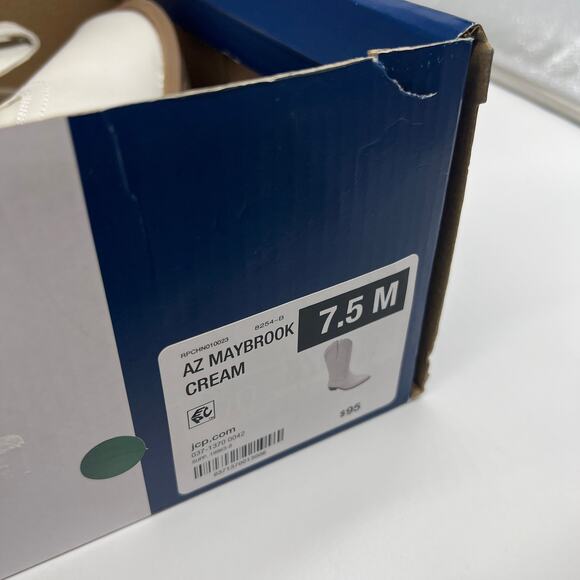 Arizona Jean Co Womens Maybrook Block Heel Cowboy Boots Cream Size 7.5M - Picture 10 of 11